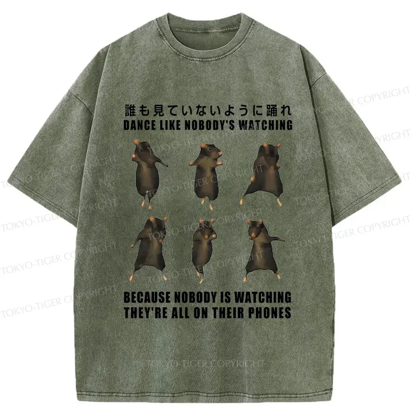 Tokyo-Tiger Mouse Entertaining Himself Washed T-Shirt