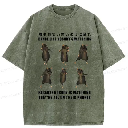 Tokyo-Tiger Mouse Entertaining Himself Washed T-Shirt