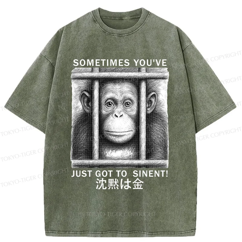 Tokyo-Tiger Silent Gorilla Washed T-Shirt
