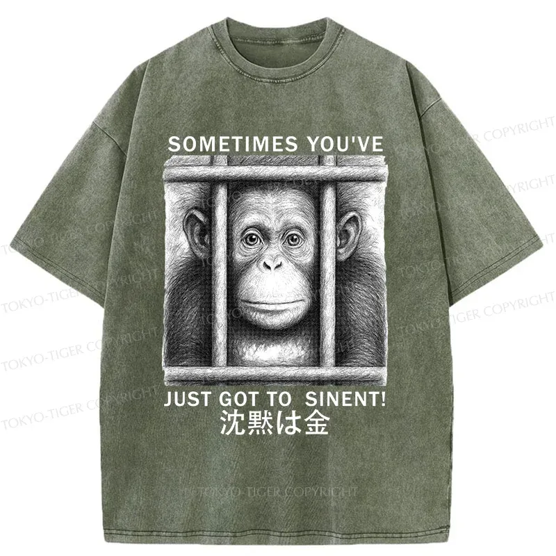 Tokyo-Tiger Silent Gorilla Washed T-Shirt