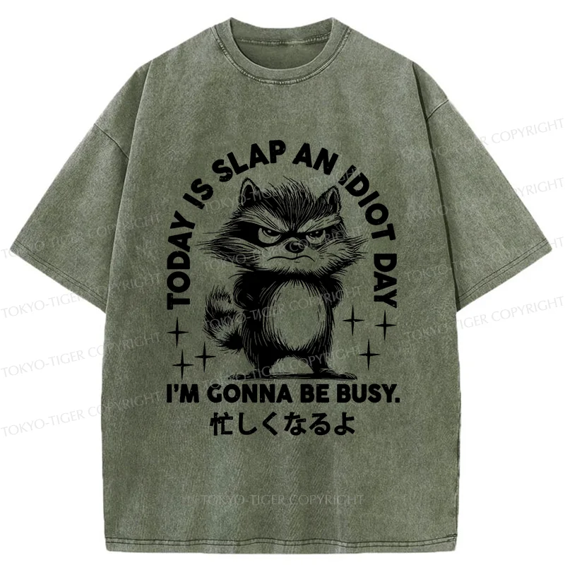 Tokyo-Tiger Busy Raccoon Washed T-Shirt