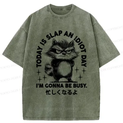 Tokyo-Tiger Busy Raccoon Washed T-Shirt