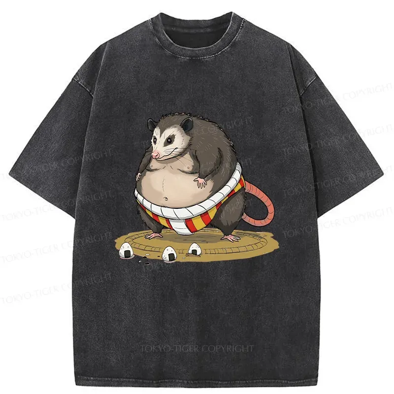 Tokyo-Tiger Opossum Sumo Washed T-Shirt