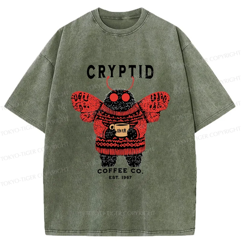 Tokyo-Tiger Mothman Coffee Washed T-Shirt