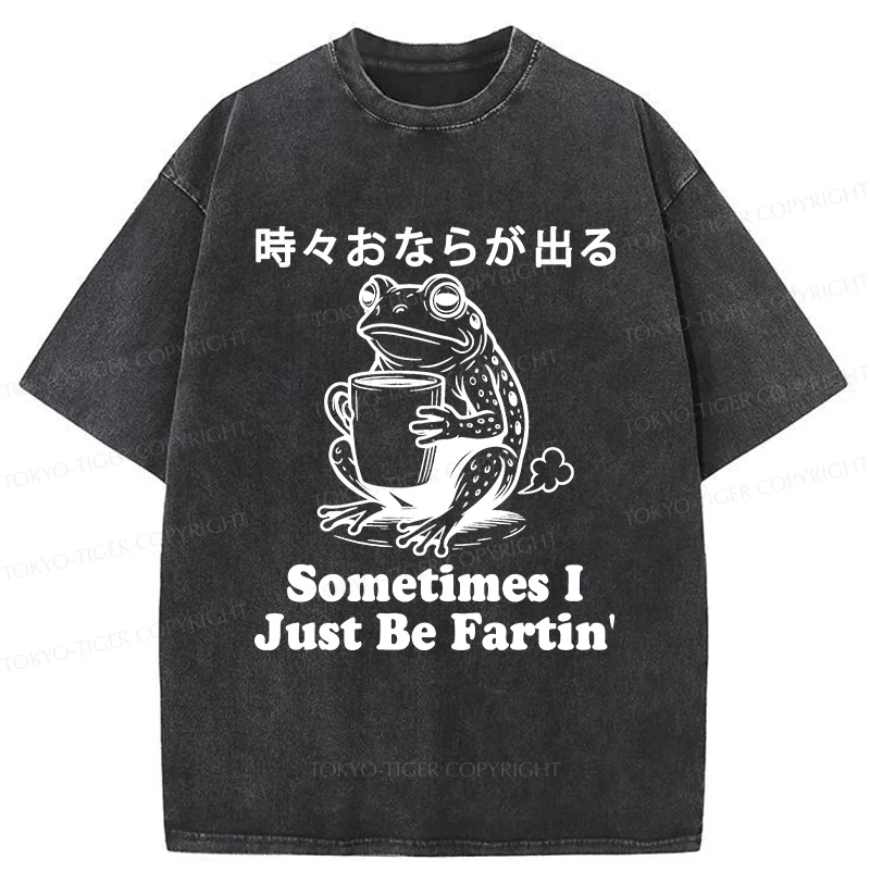 Tokyo-Tiger Farting Frog Washed T-Shirt