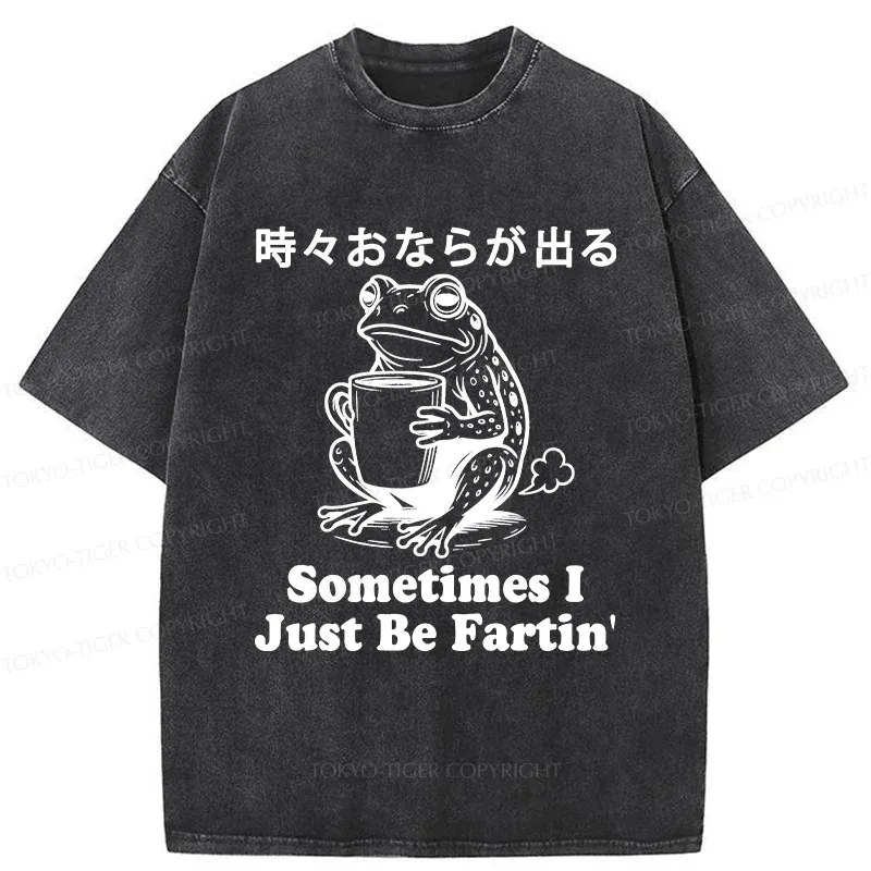 Tokyo-Tiger Farting Frog Washed T-Shirt