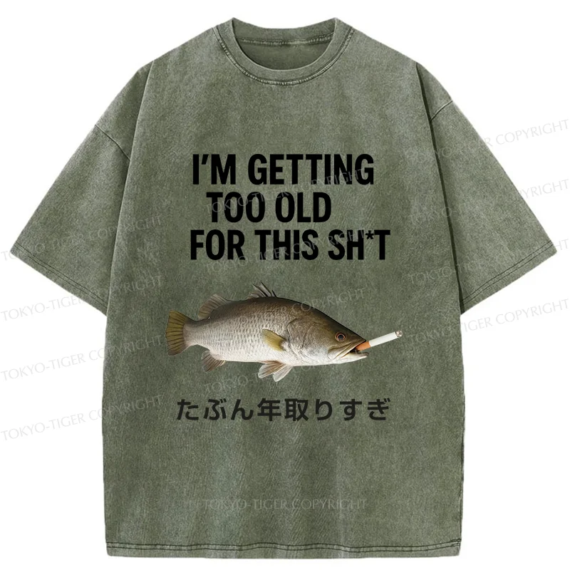 Tokyo-Tiger Smoked Fish Washed T-Shirt