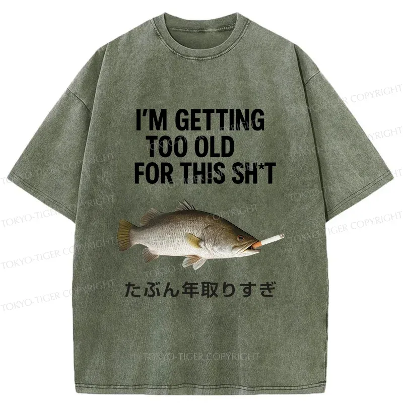 Tokyo-Tiger Smoked Fish Washed T-Shirt