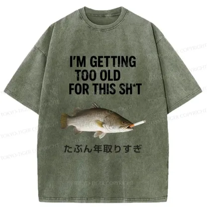 Tokyo-Tiger Smoked Fish Washed T-Shirt