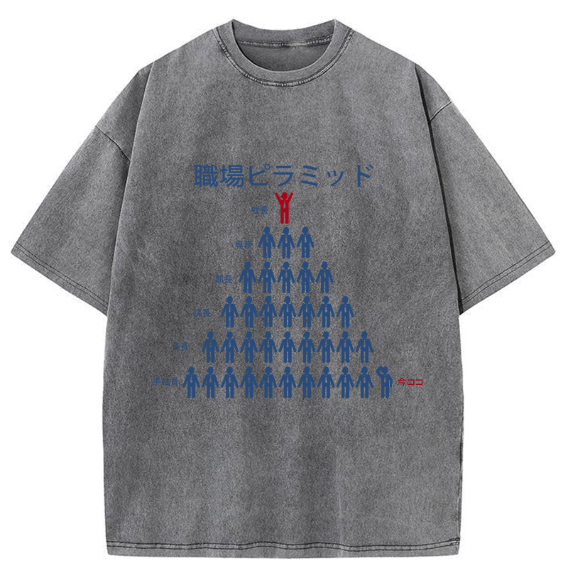 Tokyo-Tiger Workplace Pyramid Washed T-Shirt