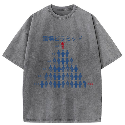 Tokyo-Tiger Workplace Pyramid Washed T-Shirt
