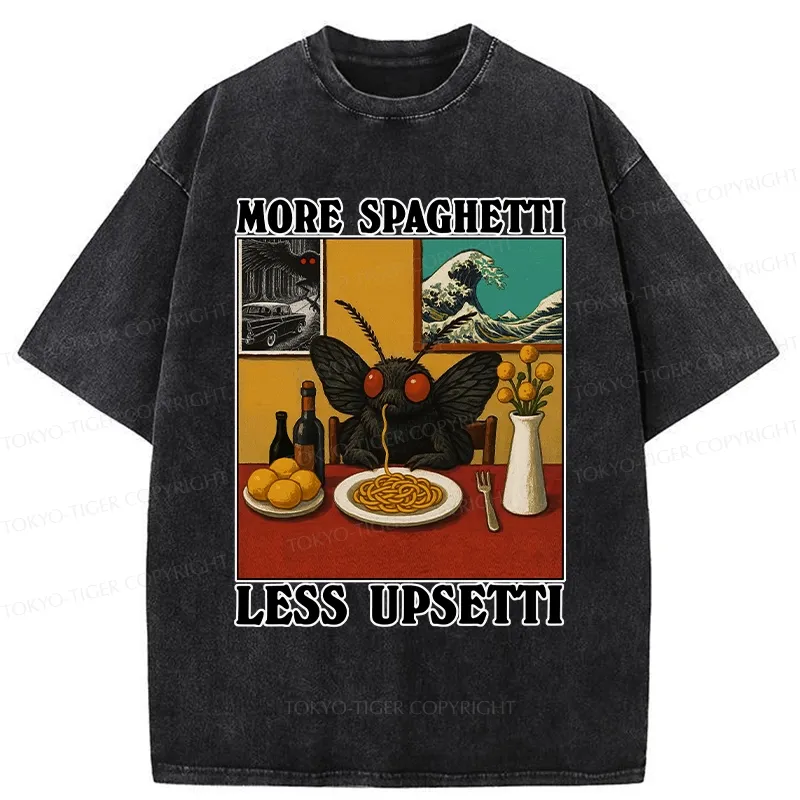 Tokyo-Tiger More Spaghetti Less Upsetti Mothman Washed T-Shirt