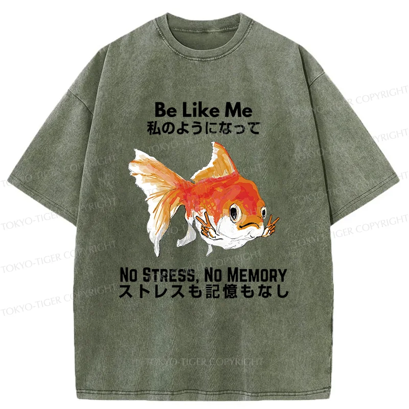 Tokyo-Tiger Live Like A Fish Washed T-Shirt