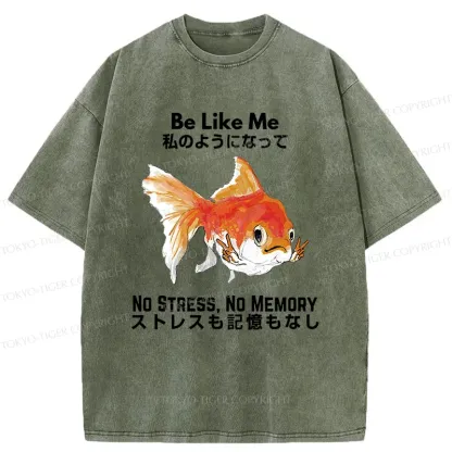 Tokyo-Tiger Live Like A Fish Washed T-Shirt