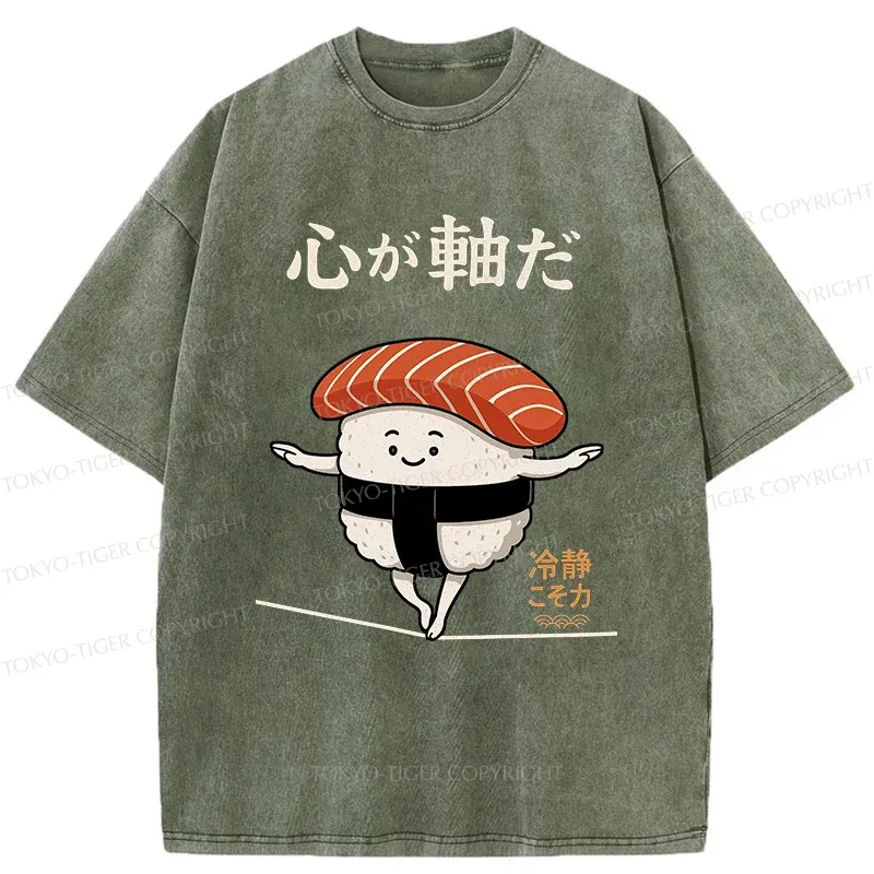 Tokyo-Tiger Calm Sushi Washed T-Shirt