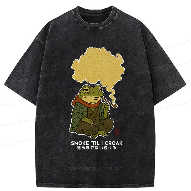 Tokyo-Tiger Smoke 'Til I Croak Washed T-Shirt