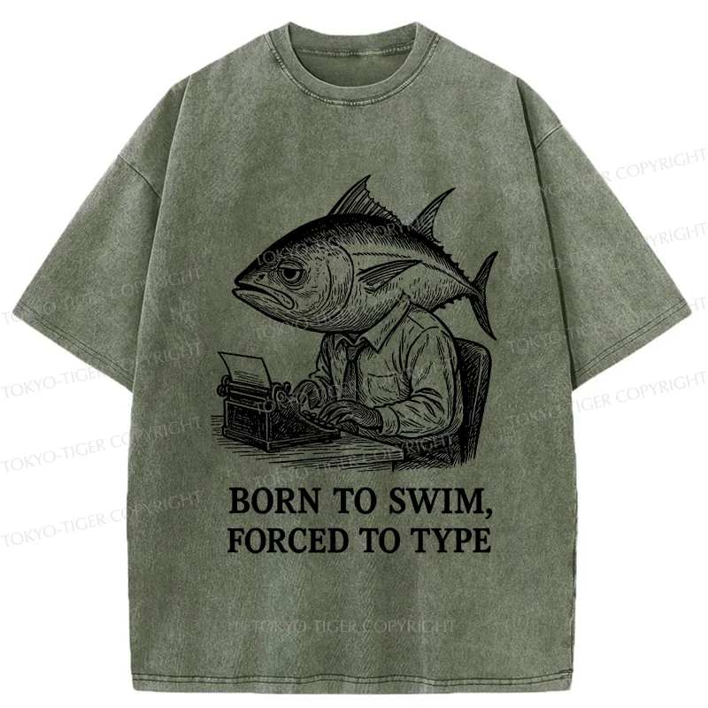 Tokyo-Tiger Tuna At Work Washed T-Shirt