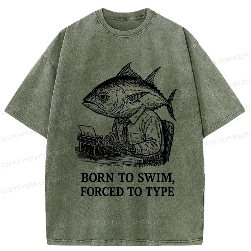 Tokyo-Tiger Tuna At Work Washed T-Shirt