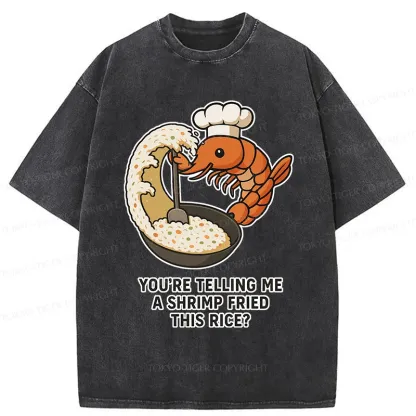 Tokyo-Tiger Shrimp Fried Rice Washed T-Shirt