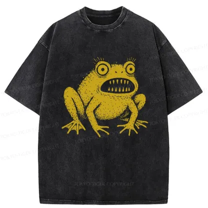 Tokyo-Tiger Horrible Japanese Frog Washed T-Shirt