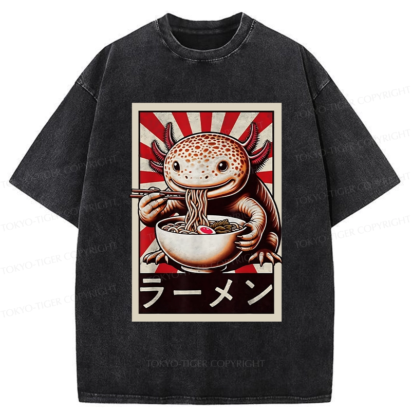 Tokyo-Tiger Ramen Lover Salamander Washed T-Shirt