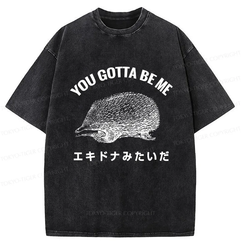 Tokyo-Tiger Funny Echidna Washed T-Shirt