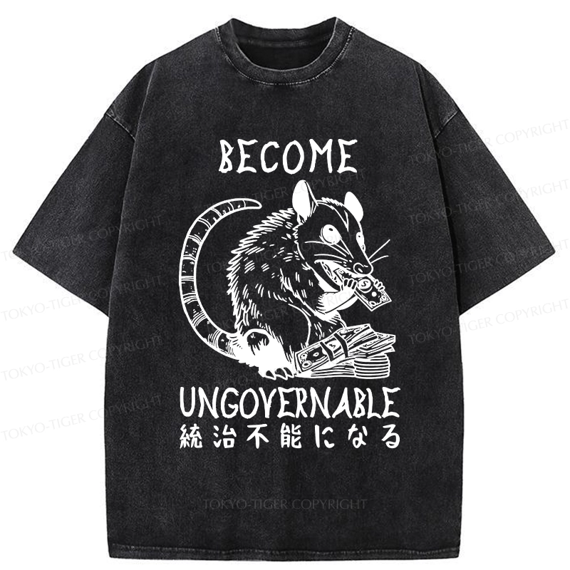 Tokyo-Tiger Ungovernable Opossum Washed T-Shirt