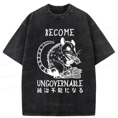 Tokyo-Tiger Ungovernable Opossum Washed T-Shirt