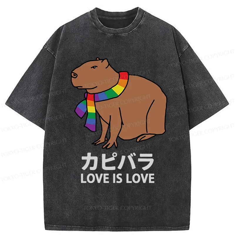 Tokyo-Tiger Capybara With Love Washed T-Shirt