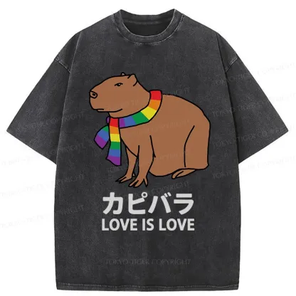 Tokyo-Tiger Capybara With Love Washed T-Shirt
