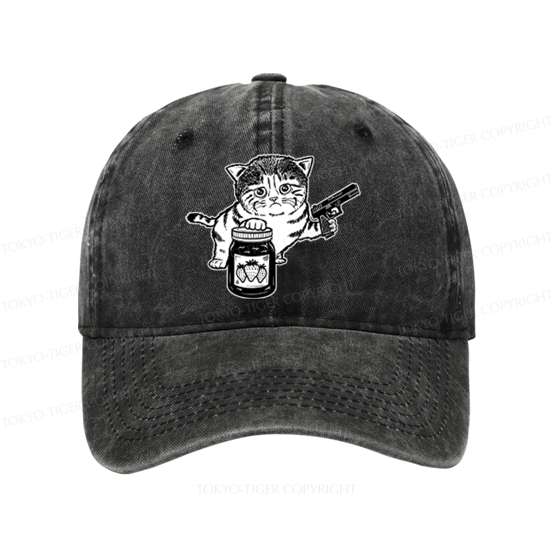 Tokyo-Tiger Strawberry Jam Cat Washed Cap