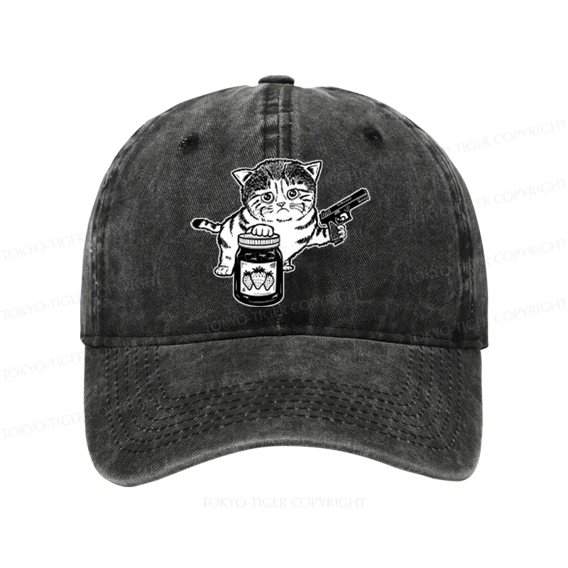 Tokyo-Tiger Strawberry Jam Cat Washed Cap