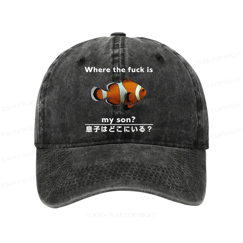 Tokyo-Tiger Fish Looking For Son Washed Cap
