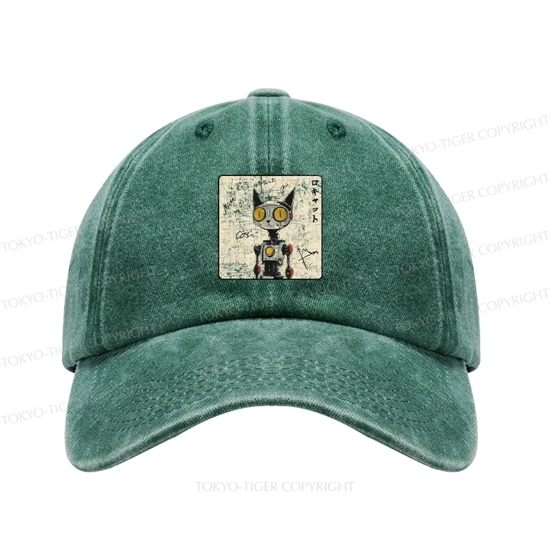 Tokyo-Tiger Robot Cat Washed Cap