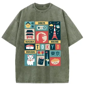 Image of Tokyo-Tiger Tokyo Features Washed T-Shirt