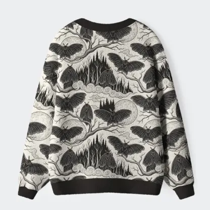 Tokyo-Tiger Mothman At Night Ugly Cardigan Sweater