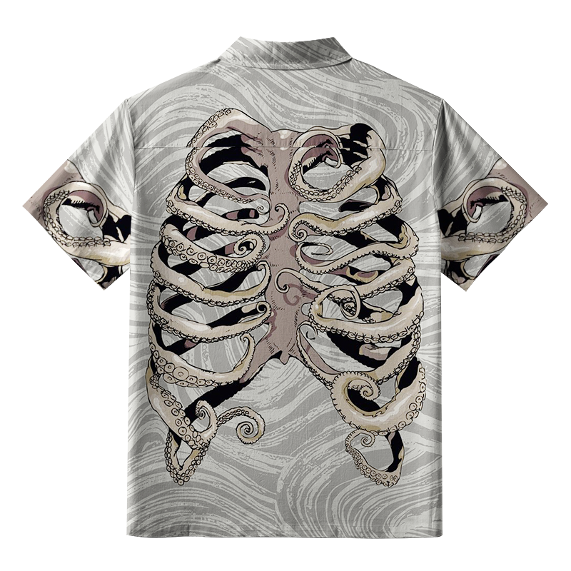 Tokyo-Tiger Octopus Skeleton Button-up Shirt