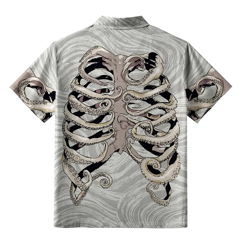 Tokyo-Tiger Octopus Skeleton Button-up Shirt