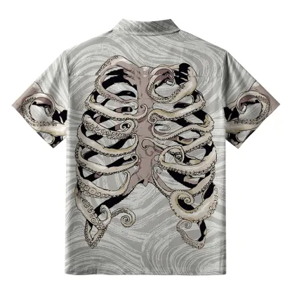 Tokyo-Tiger Octopus Skeleton Button-up Shirt
