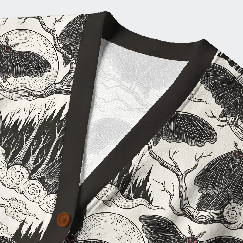 Tokyo-Tiger Mothman At Night Ugly Cardigan Sweater