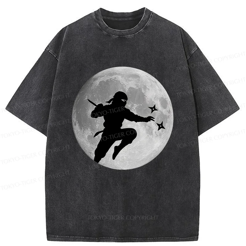 Tokyo-Tiger Ninja Under The Moon Washed T-Shirt
