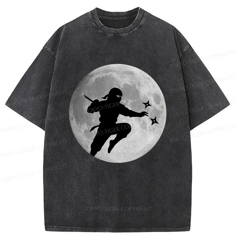 Tokyo-Tiger Ninja Under The Moon Washed T-Shirt