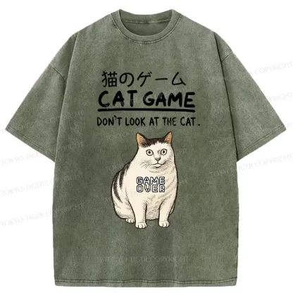 Tokyo-Tiger Don't Watch The Cat Challenge Washed T-Shirt