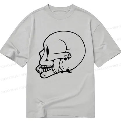 Tokyo-Tiger Funny Cat Eating Fish Classic T-Shirt