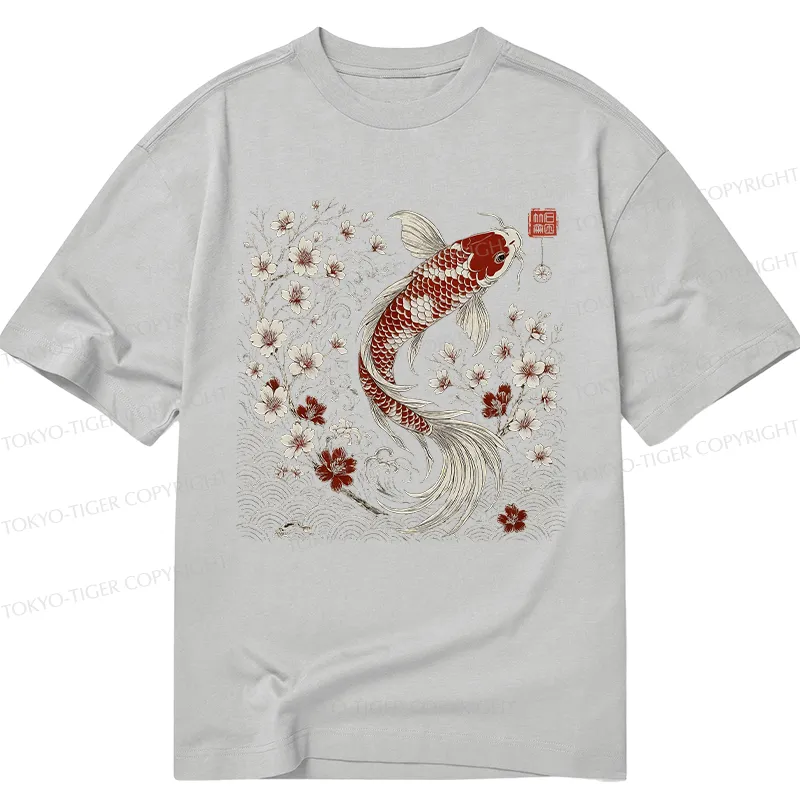 Tokyo-Tiger Vintage Sakura And Koi Classic T-Shirt