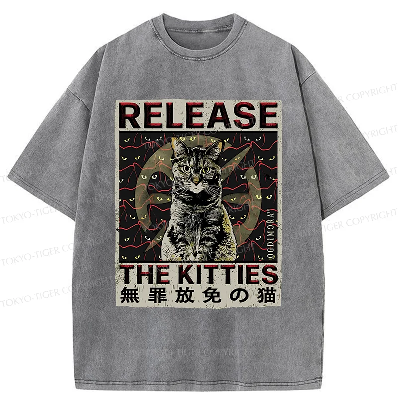 Tokyo-Tiger Release The Cat Washed T-Shirt