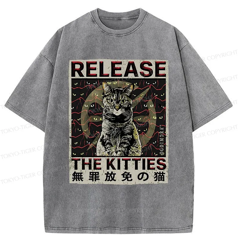 Tokyo-Tiger Release The Cat Washed T-Shirt