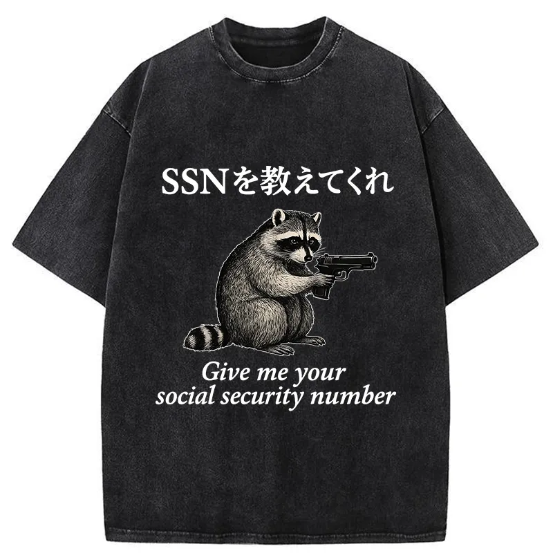 Tokyo-Tiger Raccoon Funny Meme Washed T-Shirt