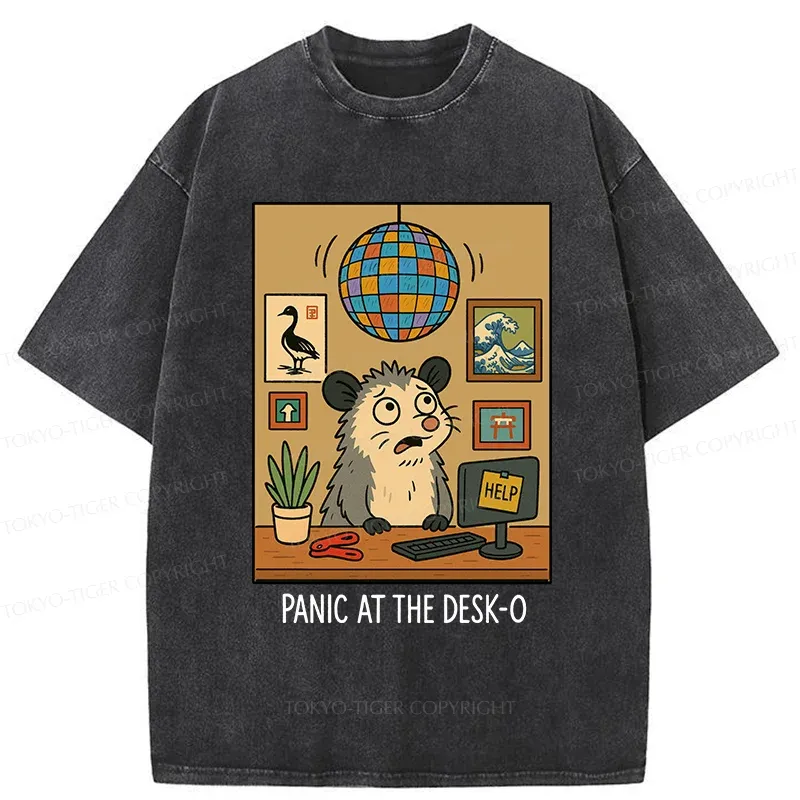 Tokyo-Tiger Panic In The Office Washed T-Shirt
