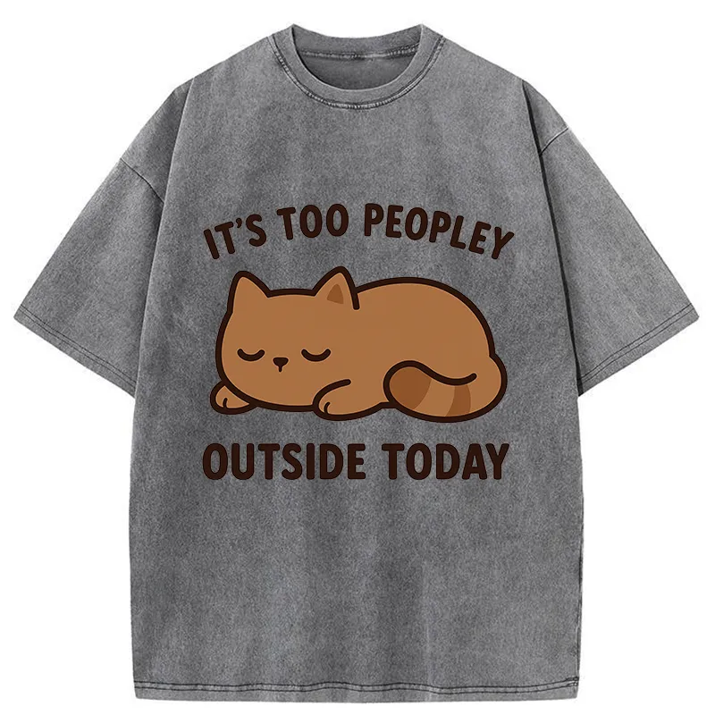 Tokyo-Tiger Kawaii Resting Cat Washed T-Shirt
